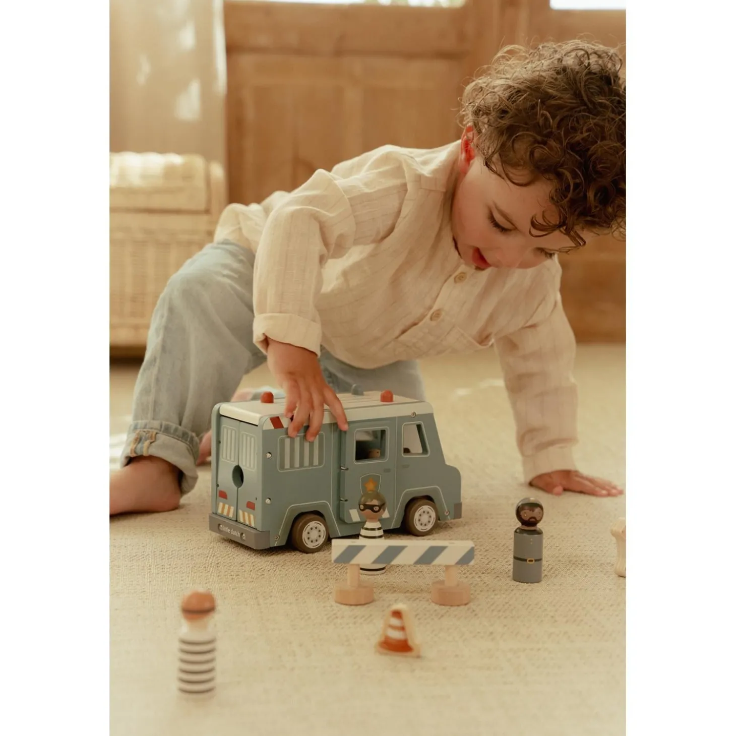 Little Dutch Fourgon de police en bois FSC Multicolore