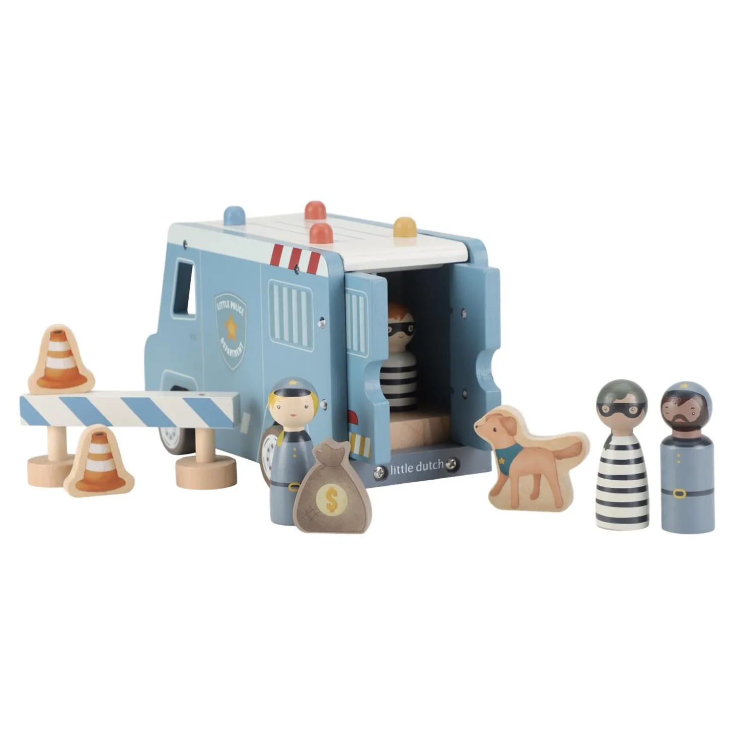 Little Dutch Fourgon de police en bois FSC Multicolore