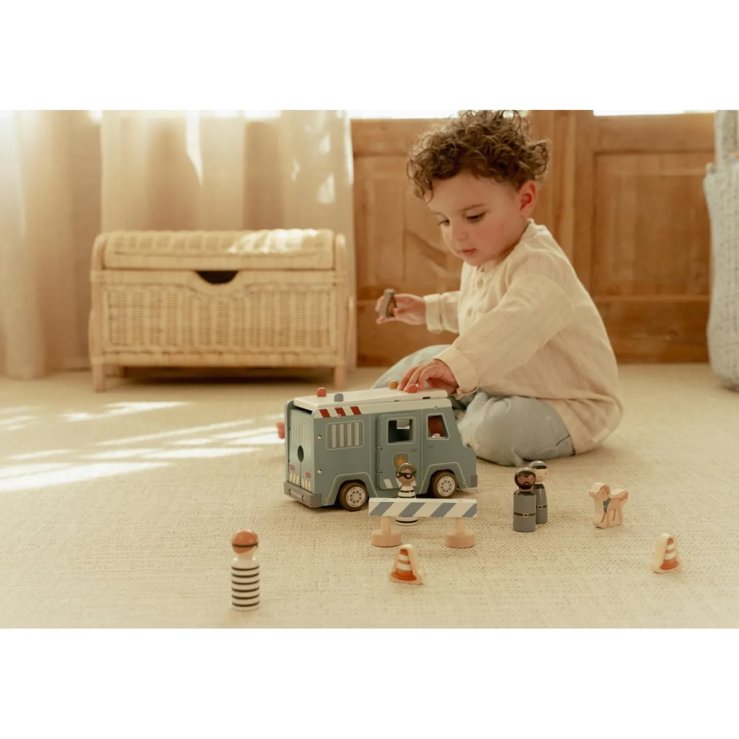 Little Dutch Fourgon de police en bois FSC Multicolore