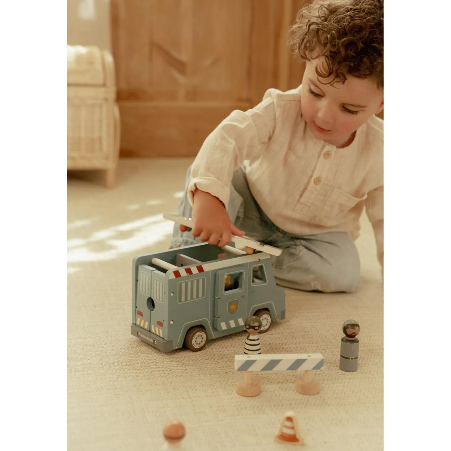 Little Dutch Fourgon de police en bois FSC Multicolore