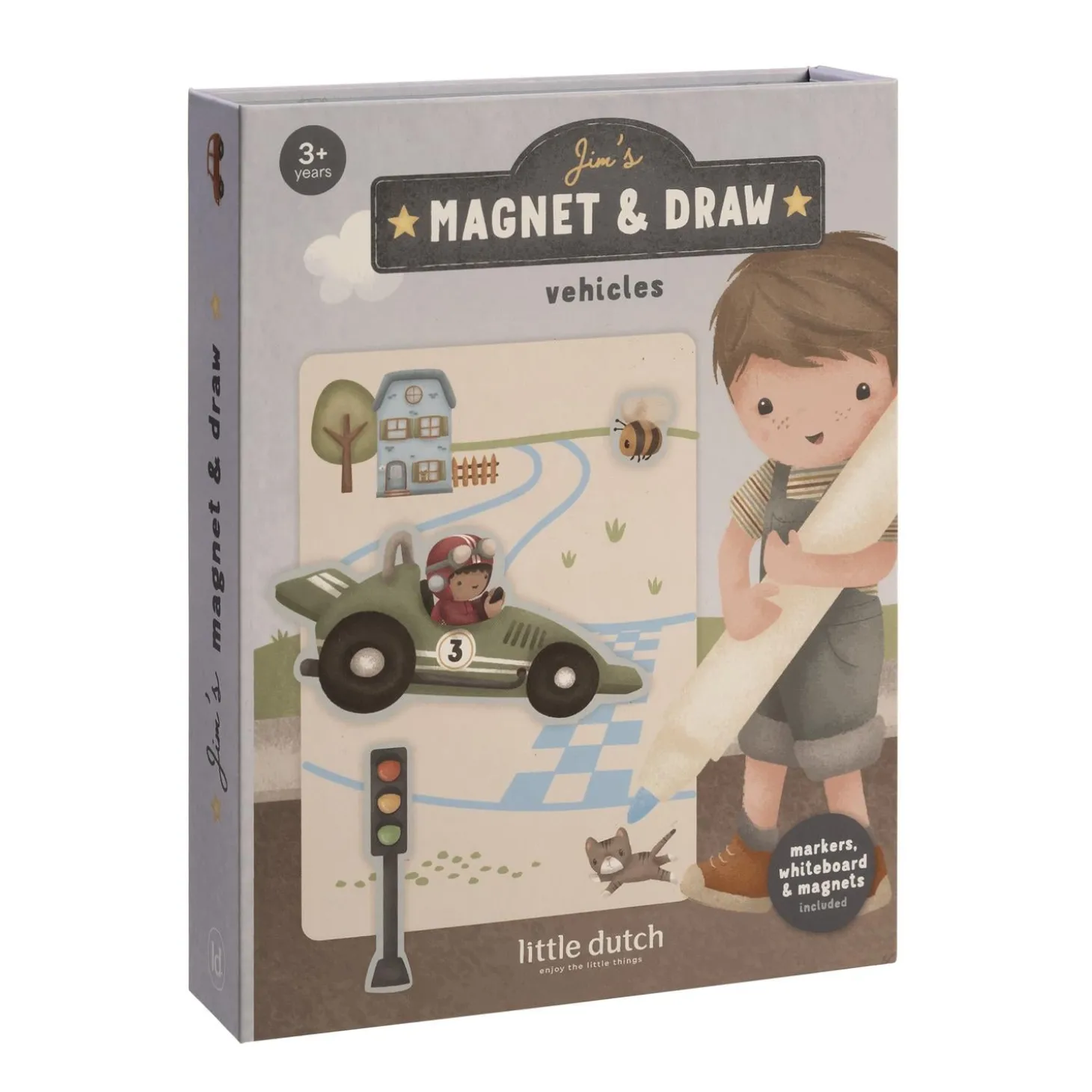 Little Dutch Livre de dessin magnétique Jim Véhicules