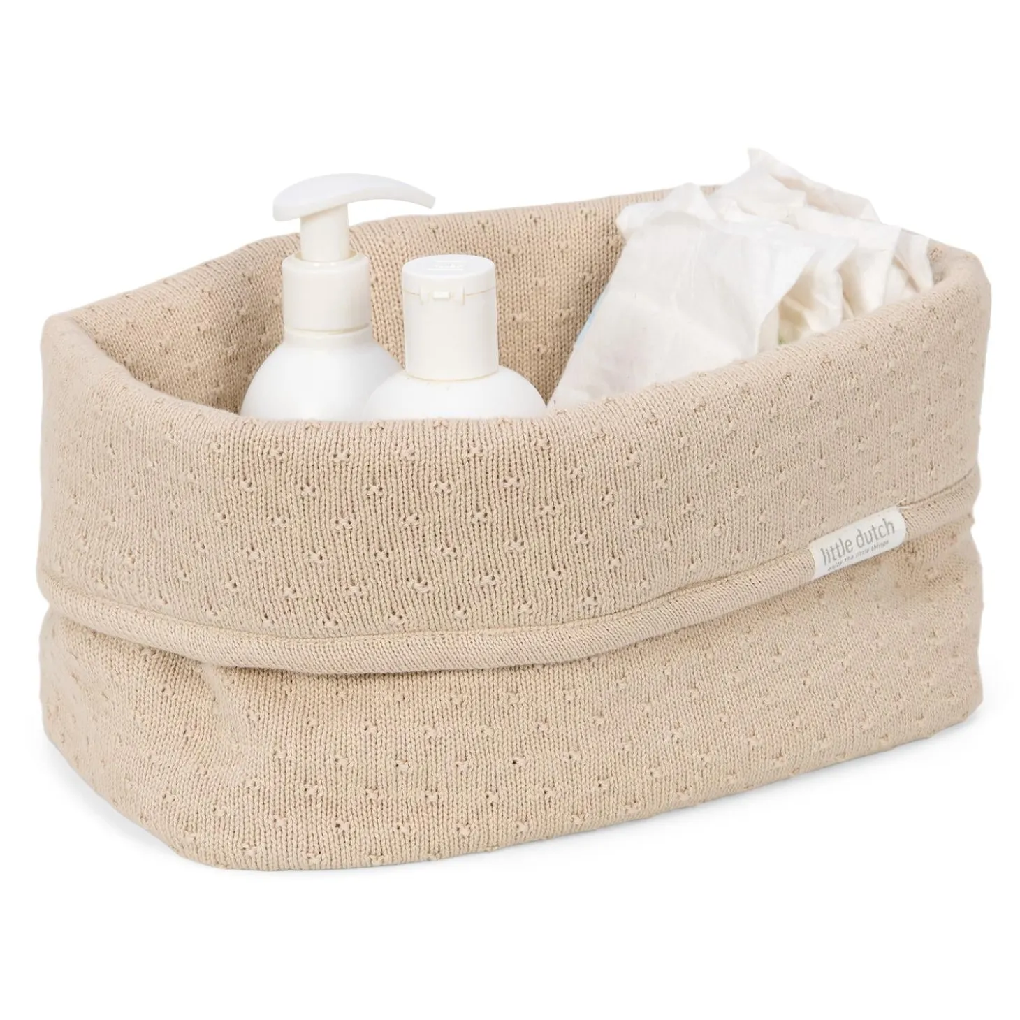 Little Dutch Panier de commode tricoté grand Pure Soft Beige