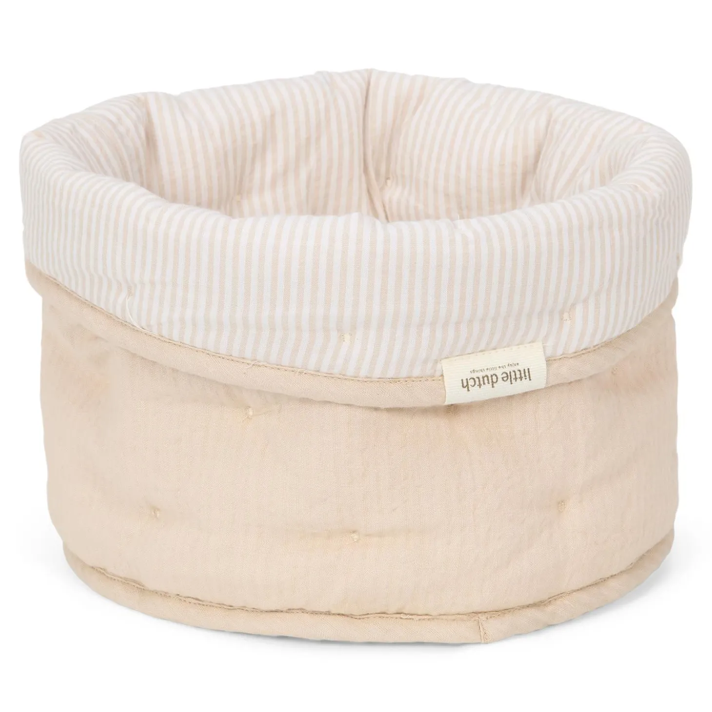 Little Dutch Panier de commode rond petit Pure Soft Beige stripe