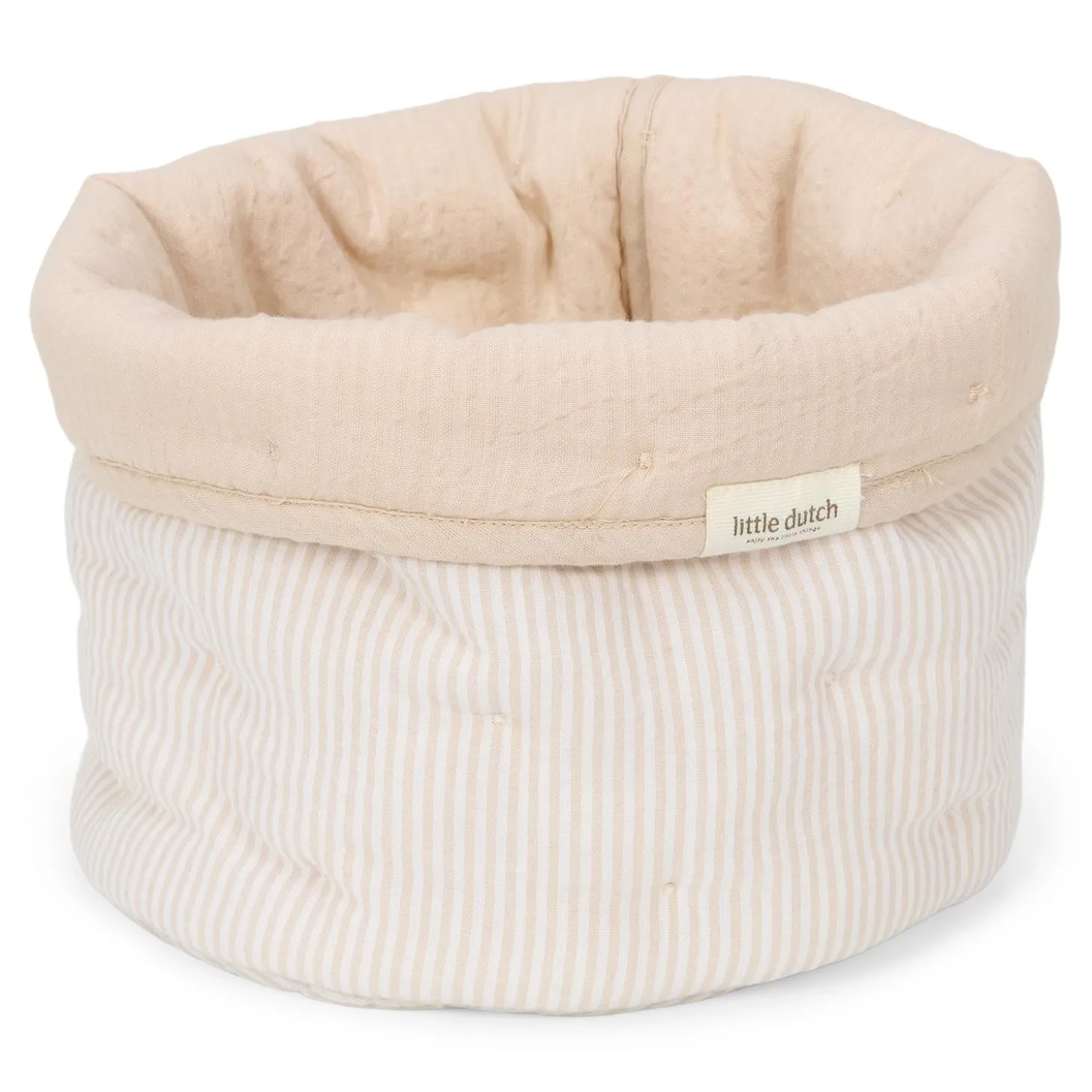 Little Dutch Panier de commode rond petit Pure Soft Beige stripe