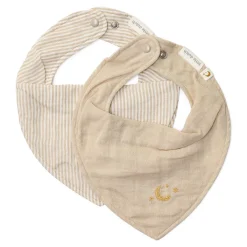 Little Dutch                    Set de 2 bavoirs bandana      Pure Soft Beige