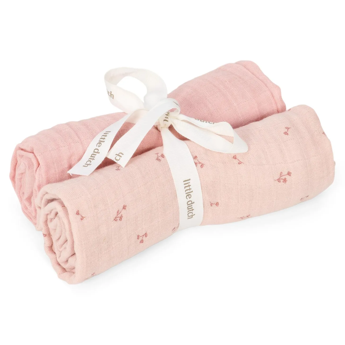 Little Dutch Set de 2 langes en gaze de coton Pure Blossom 70x70 cm