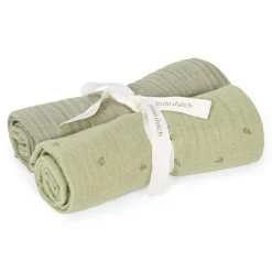 Little Dutch                    Set de 2 langes en gaze de coton      Pure Sage             70x70 cm