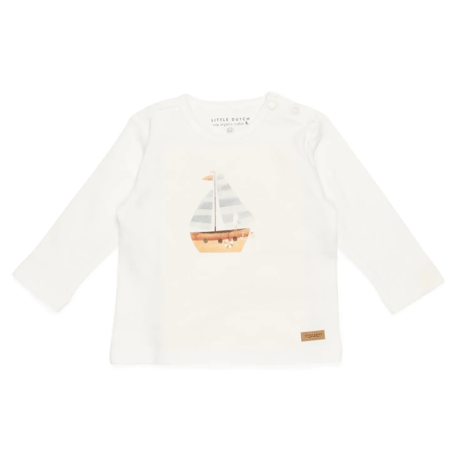 Little Dutch T-shirt manches longues sailboat white 12 mois