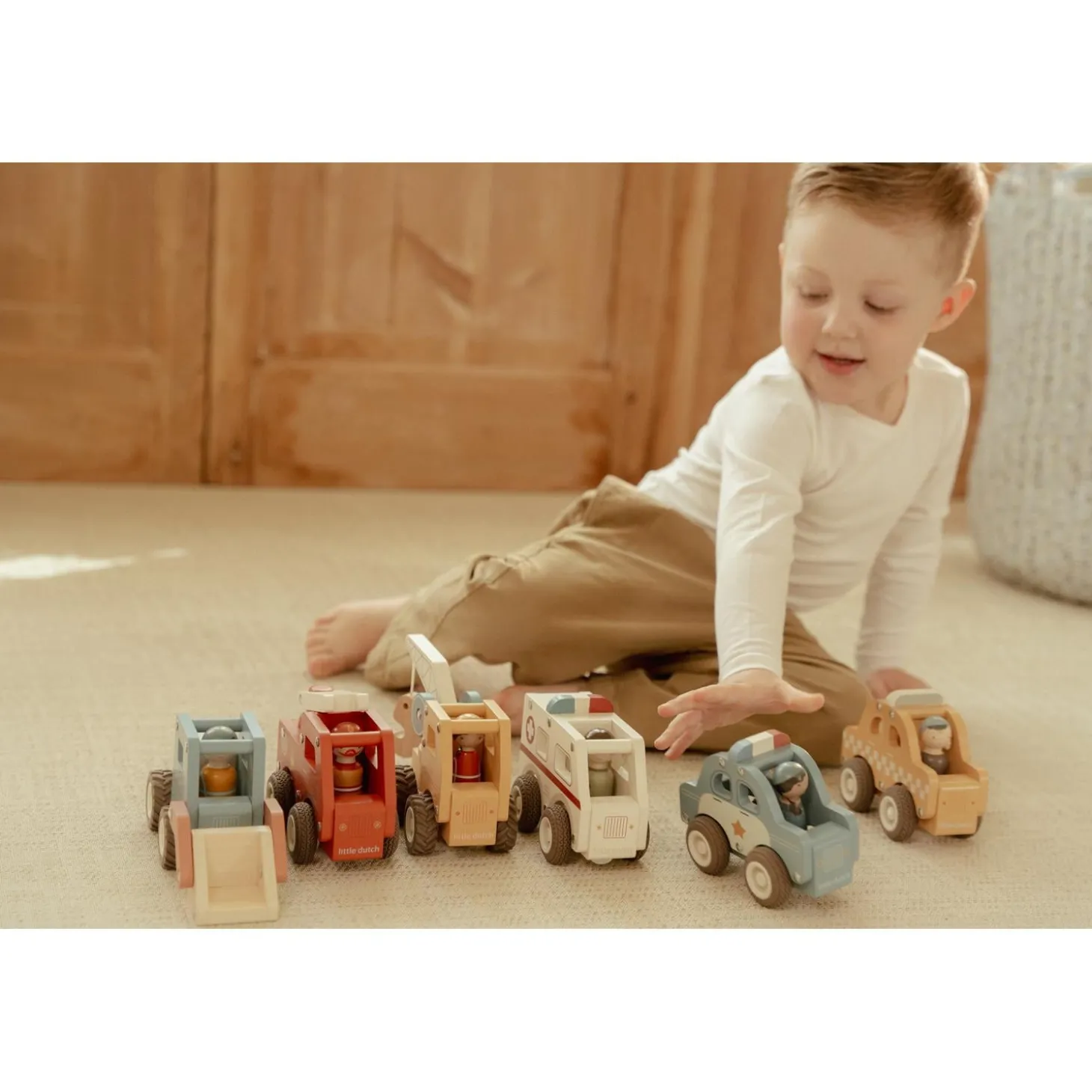 Little Dutch Voiture de police en bois FSC Multicolore