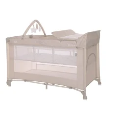 Lorelli                    Lit parapluie torino 2 niveaux avec accessoires    Beige