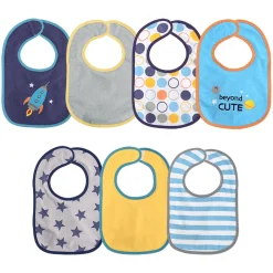 Lorelli                    Lot de 7 bavoirs avec velcro    Garçon Multicolore
