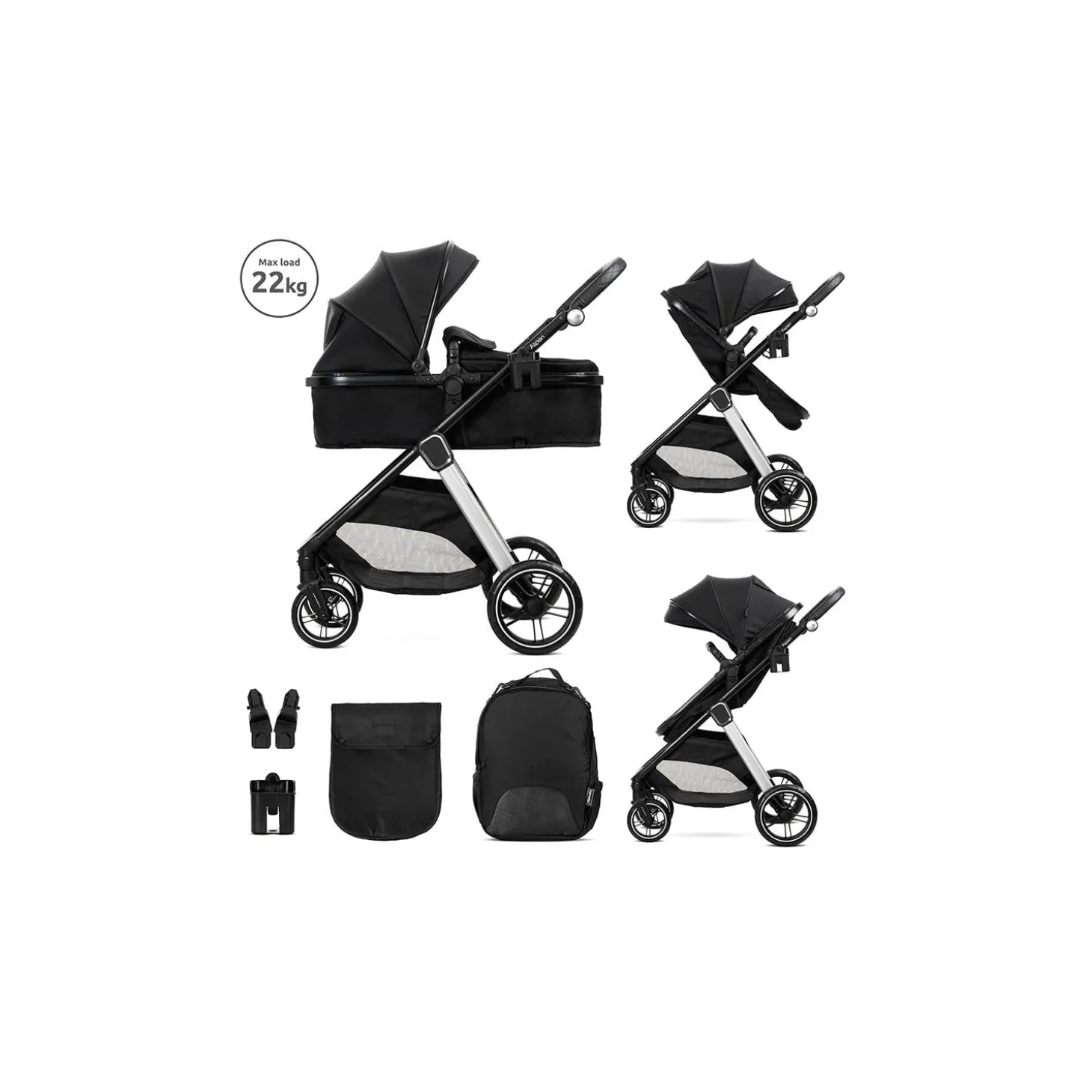 Lorelli Poussette Aspen 2en1 transformable Noir Noir