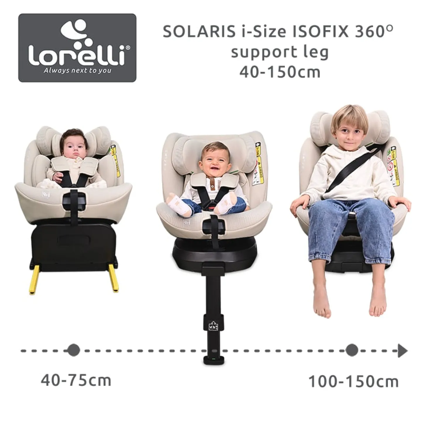 Lorelli Siège-auto Solaris isofix + Jambe de force 360 Noir