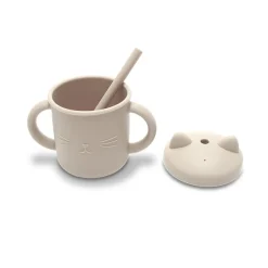 Lorelli                    Tasse Silicone Avec Poignet Et Paille    Beige