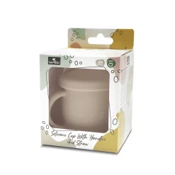 Lorelli                    Tasse Silicone Avec Poignet Et Paille    Beige