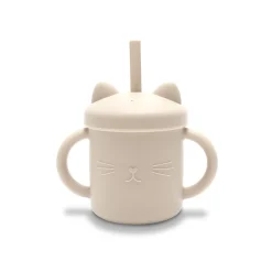 Lorelli                    Tasse Silicone Avec Poignet Et Paille    Beige