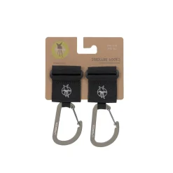 Lässig 2 attaches poussette avec mousqueton Noir