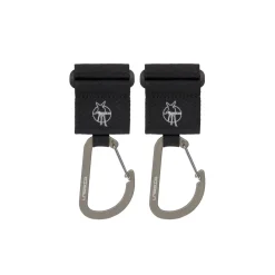 Lässig                    2 attaches poussette avec mousqueton    Noir
