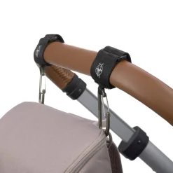 Lässig 2 attaches poussette avec mousqueton Noir