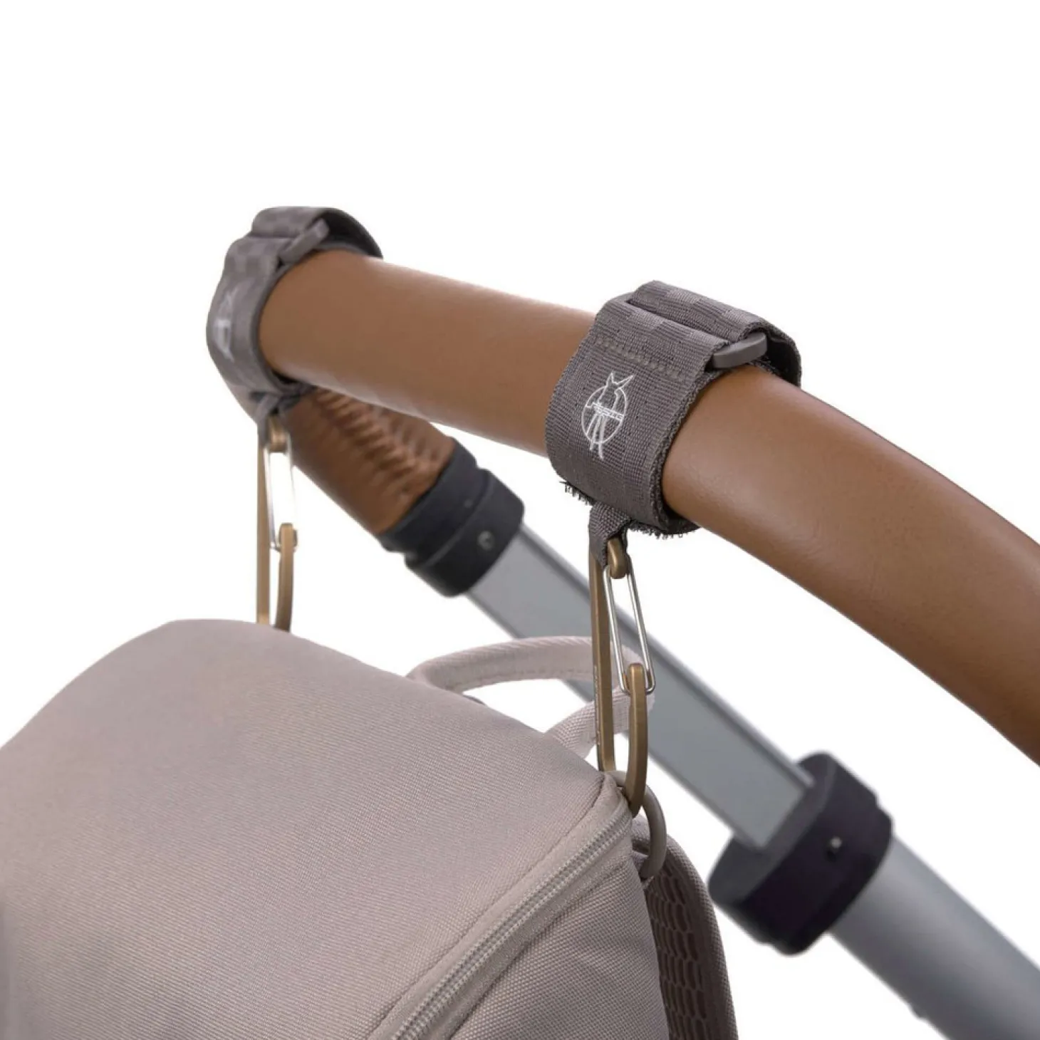 Lässig 2 attaches poussette avec mousqueton anthracite