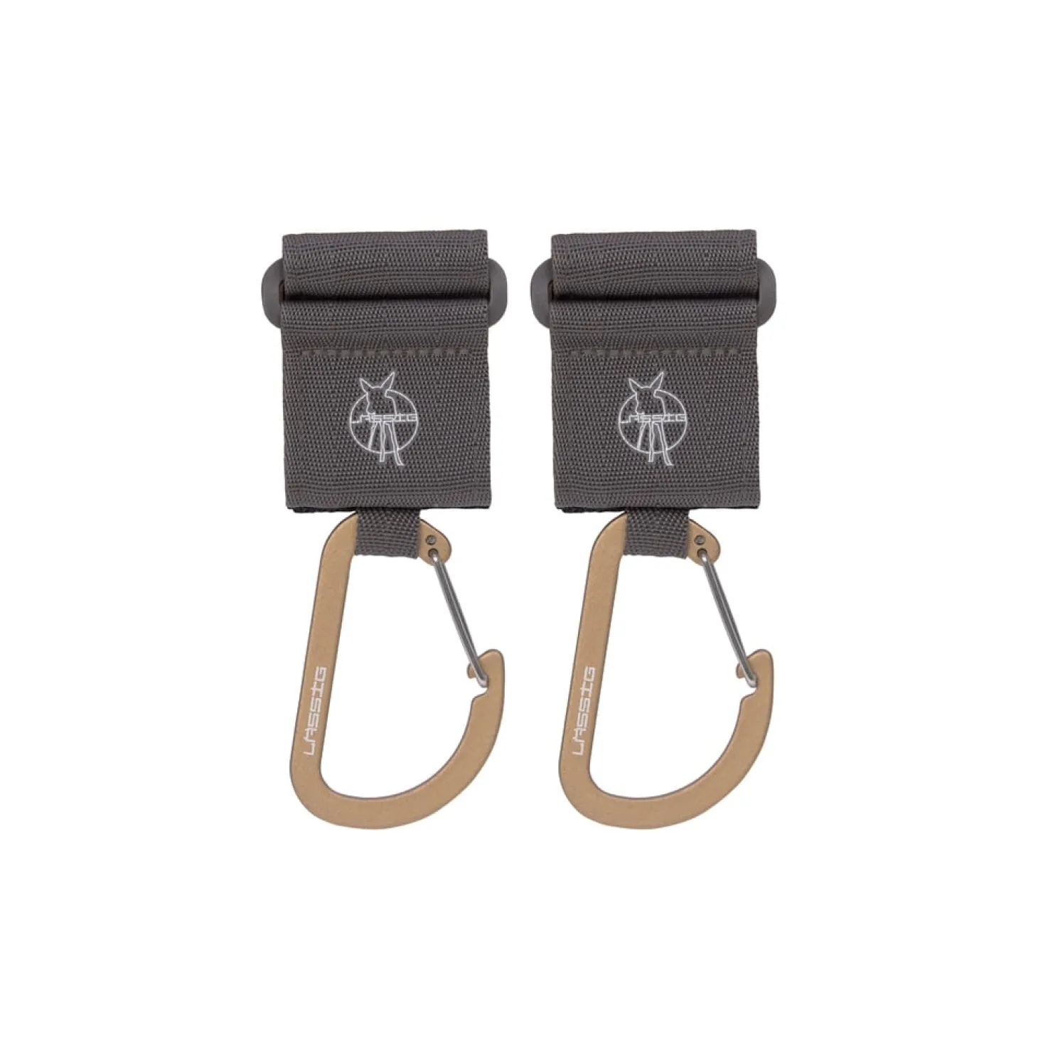 Lässig 2 attaches poussette avec mousqueton anthracite