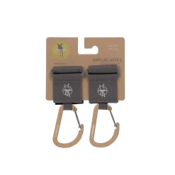 Lässig 2 attaches poussette avec mousqueton anthracite