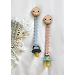 Lässig                    Attache sucette Bois/Silicone Tiny Smile    Érable