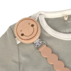 Lässig Attache sucette Bois/Silicone Tiny Smile Érable