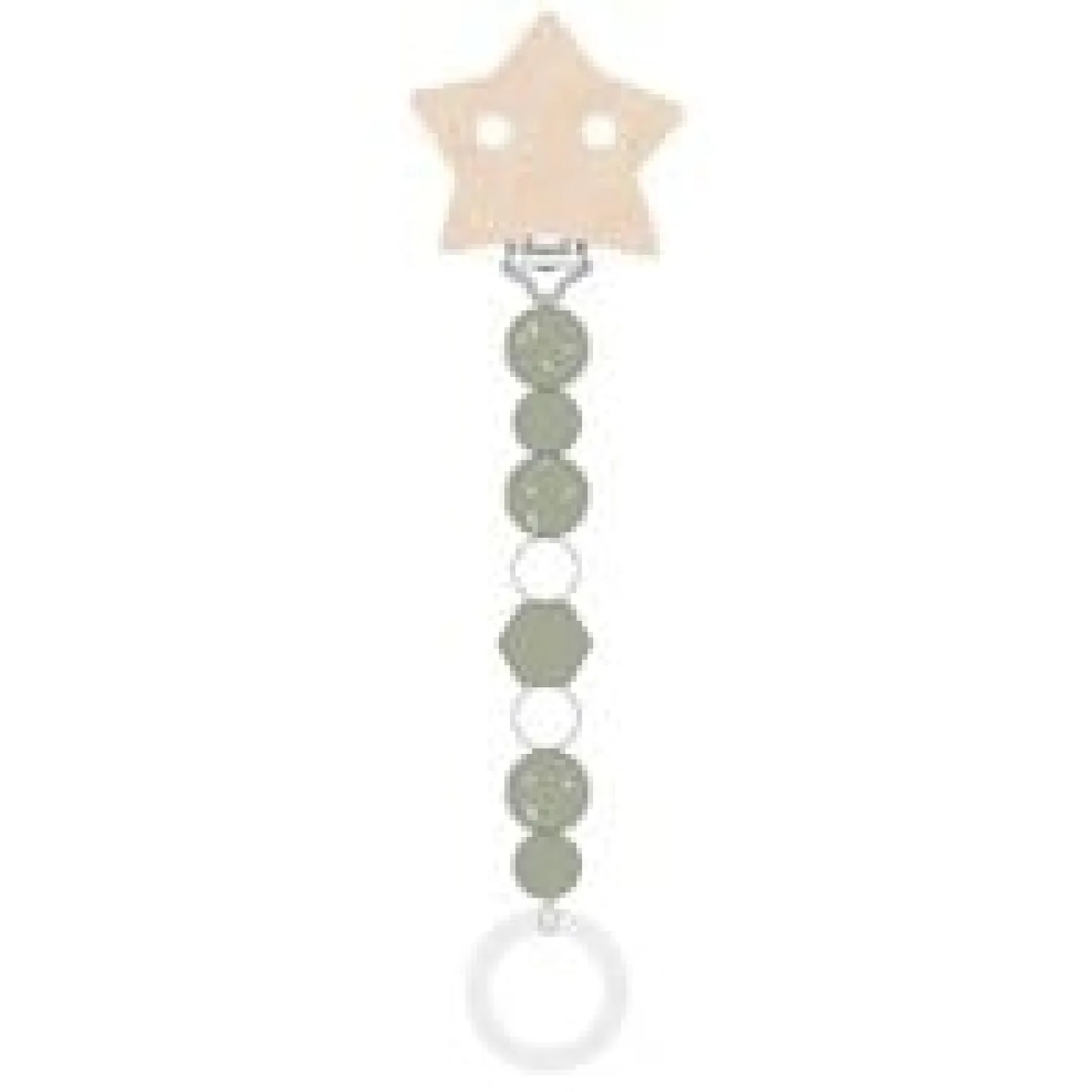 Lässig Attache sucette Bois/Silicone Little Universe Olive 0 mois +