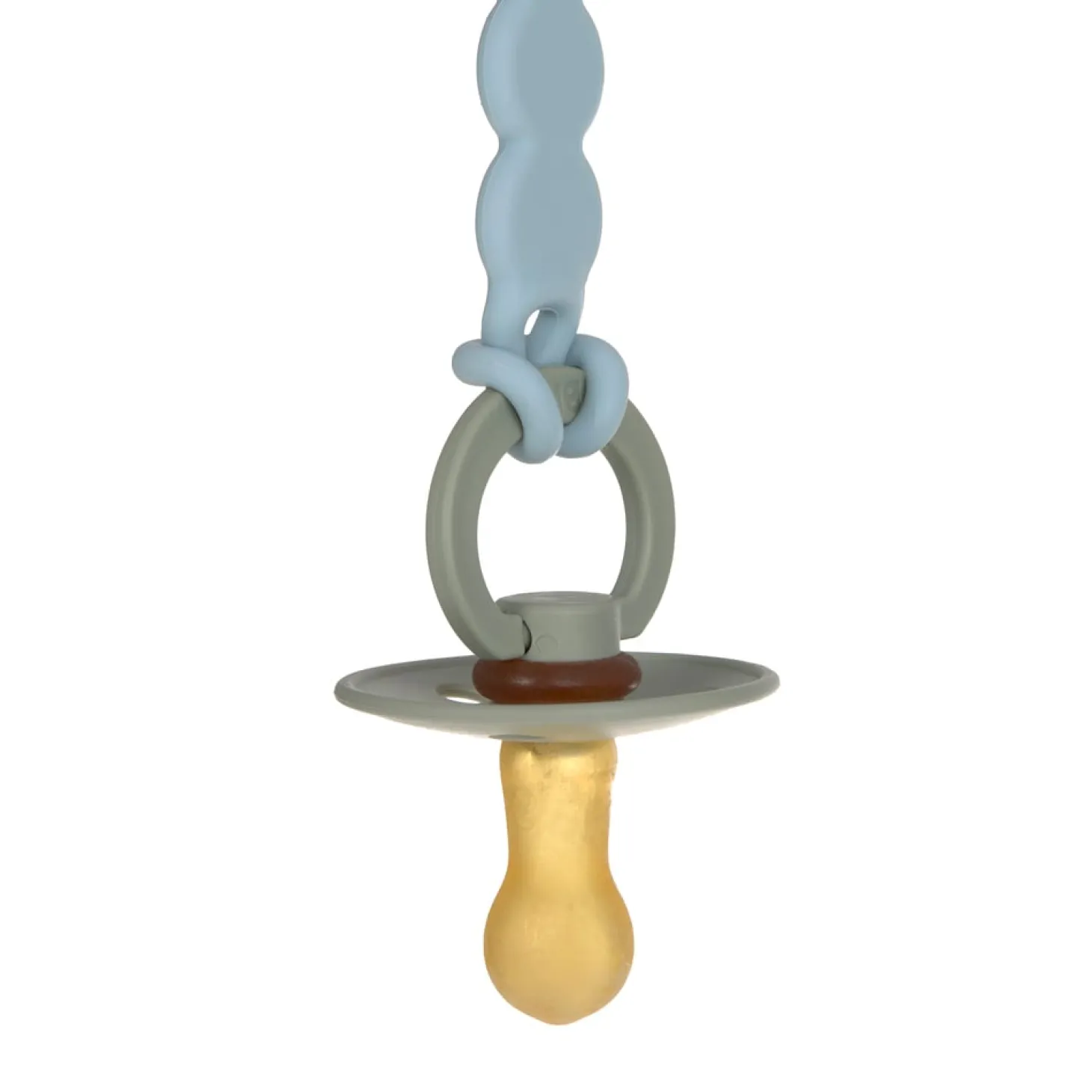 Lässig Attache sucette Bois/Silicone Tiny Smile Bleu Poudré