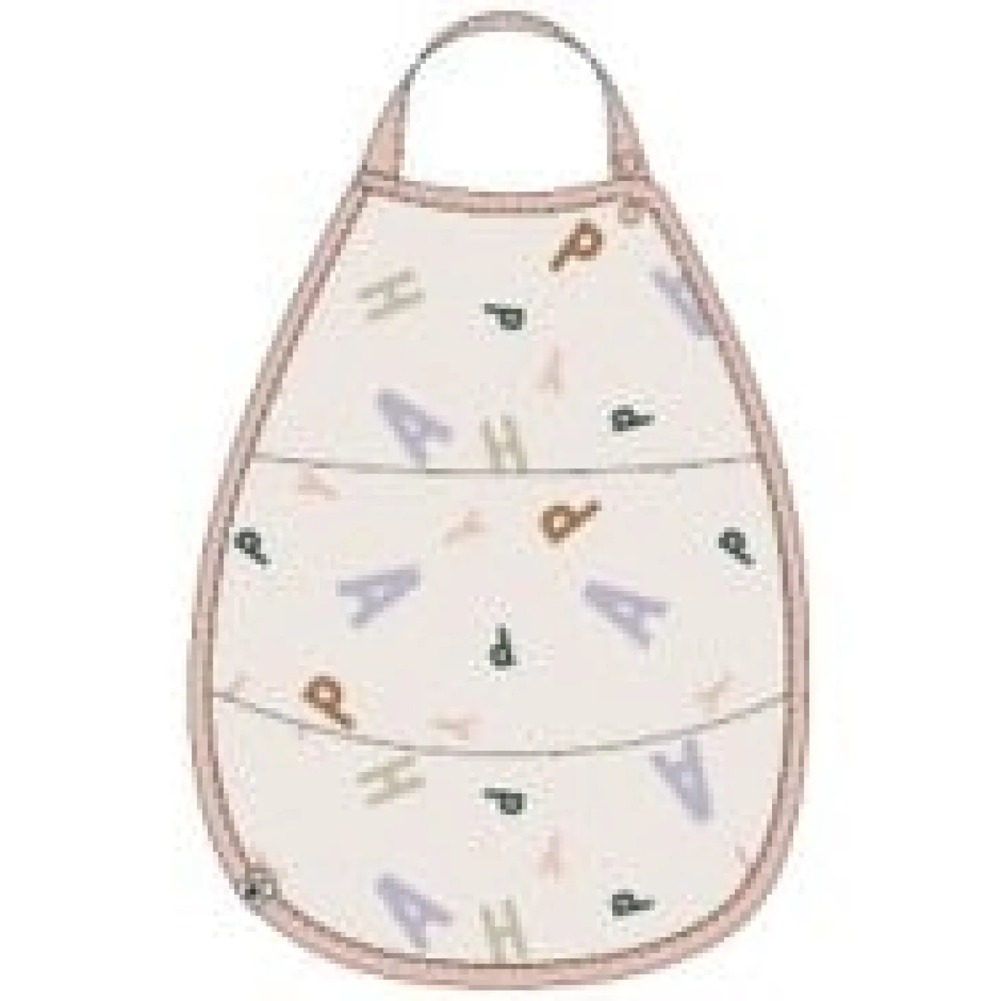 Lässig Bavoir Medium Drop av. poche Happy Fruits Pêche