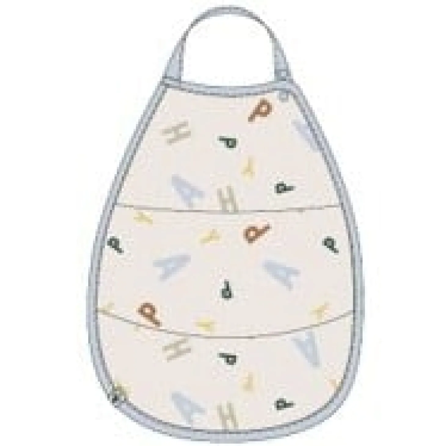 Lässig Bavoir Medium Drop av. poche Happy Fruits Bleu Clair
