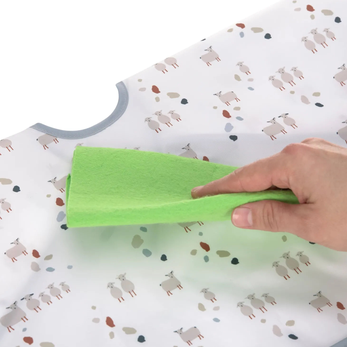 Lässig 2 bavoirs manches longues avec poche Tiny farmer Mouton 6-24 mois