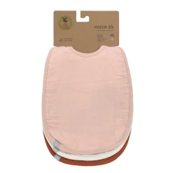 Lässig 3 bavoirs mousseline médium à nouer Vieux rose