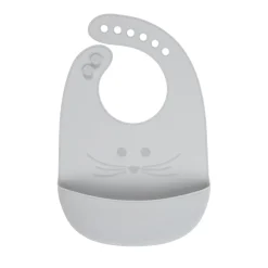 Lässig                    Bavoirs silicone avec poche Little Chums Souris    Gris