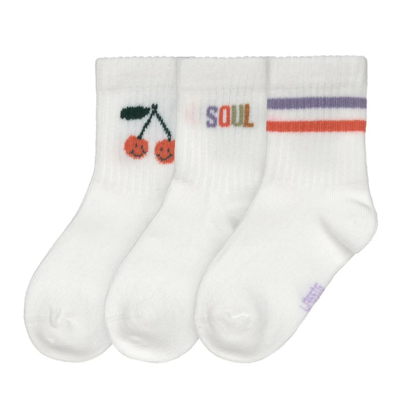Lässig Chaussettes Kids de Tennis 3 pcs Cerise Blanc 23 - 26 mois
