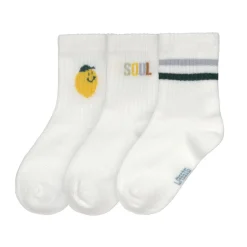 Lässig                    Chaussettes Kids de Tennis 3 pcs Citron    Blanc            23 - 26 mois