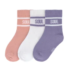 Lässig                    Chaussettes Kids de Tennis 3 pcs    Lilas Clair/Pêche             19 - 22 mois
