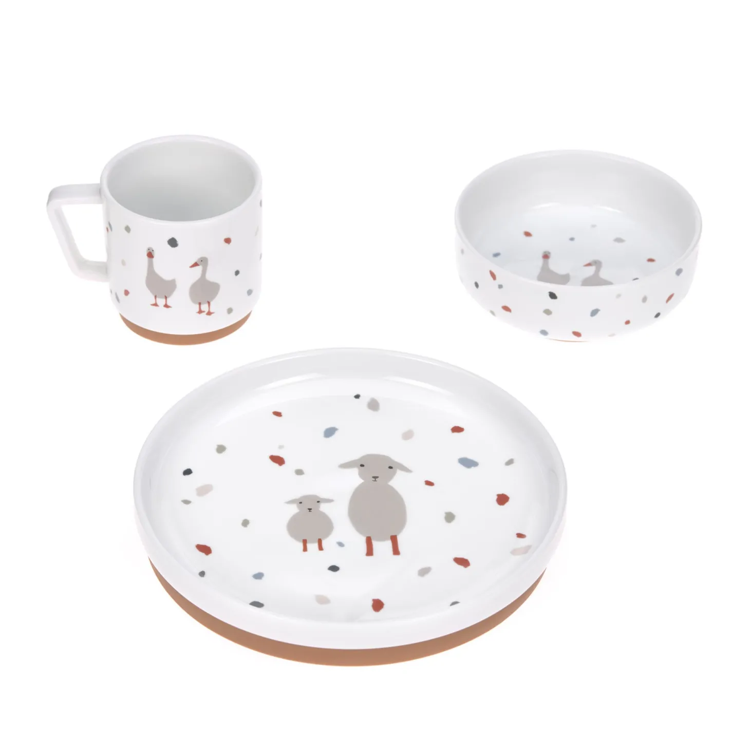 Lässig Coffret repas en porcelaine Tiny Farmer Blanc