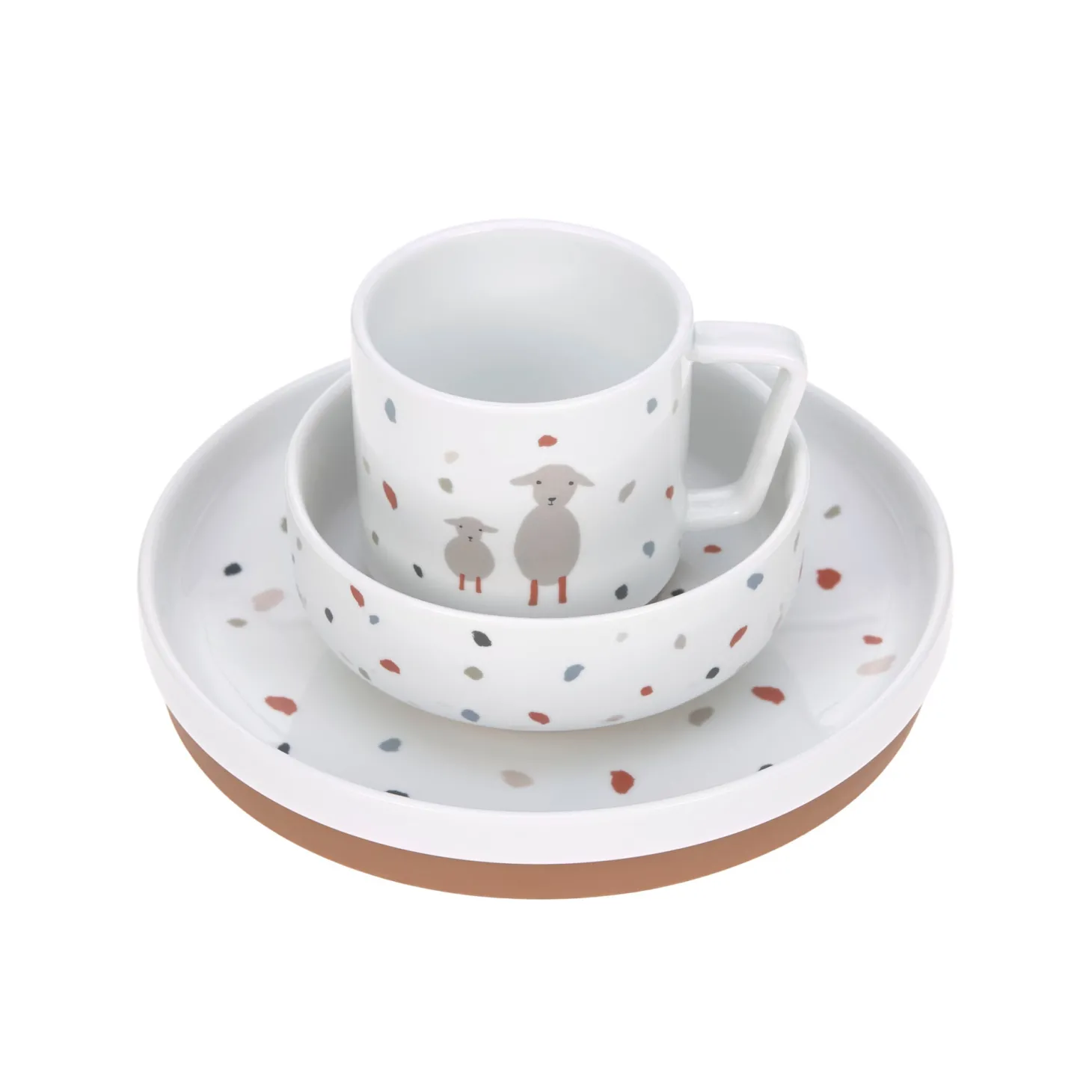 Lässig Coffret repas en porcelaine Tiny Farmer Blanc