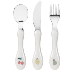 Lässig                    Couverts inox 3 pc Happy Fruits    Blanc