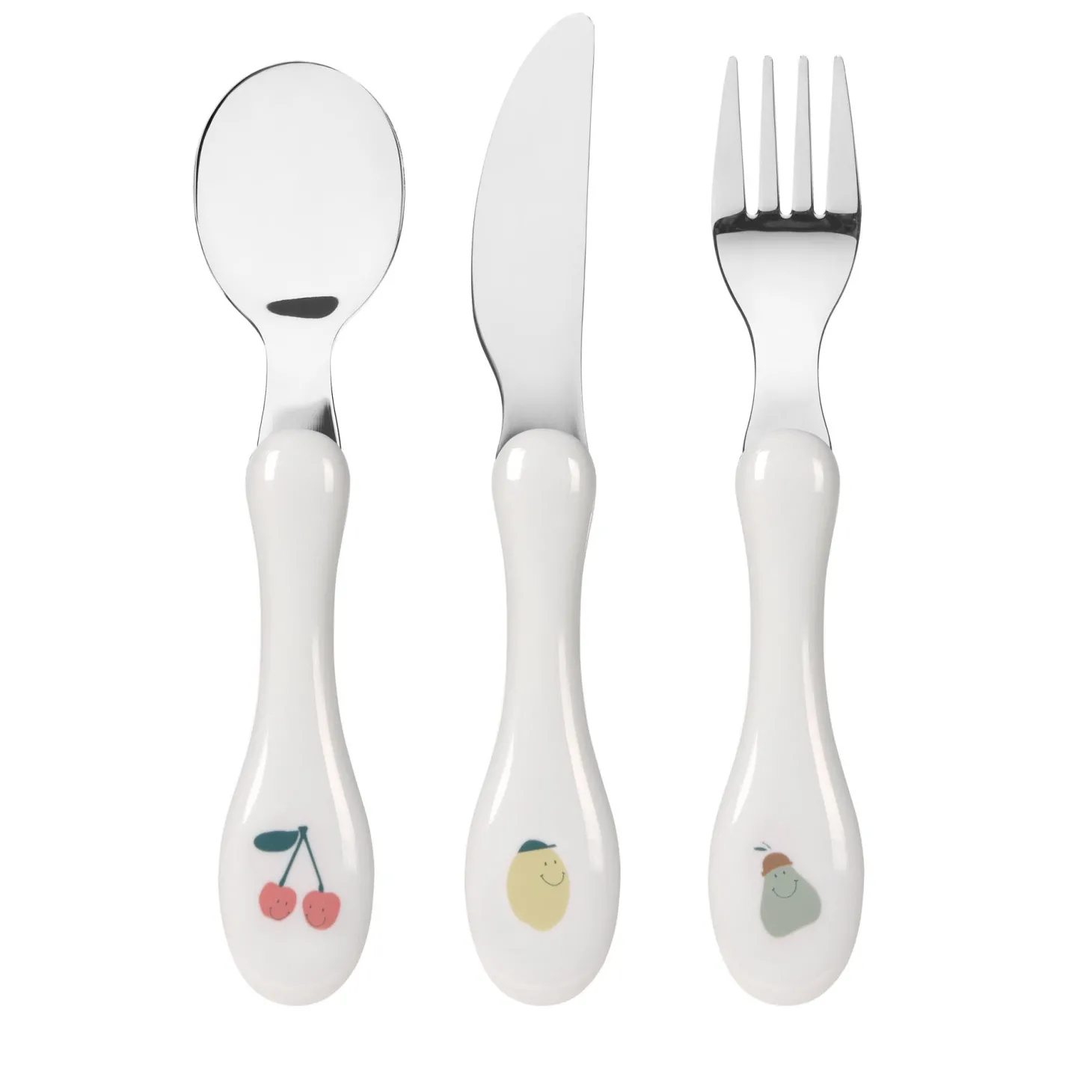 Lässig Couverts inox 3 pc Happy Fruits Blanc
