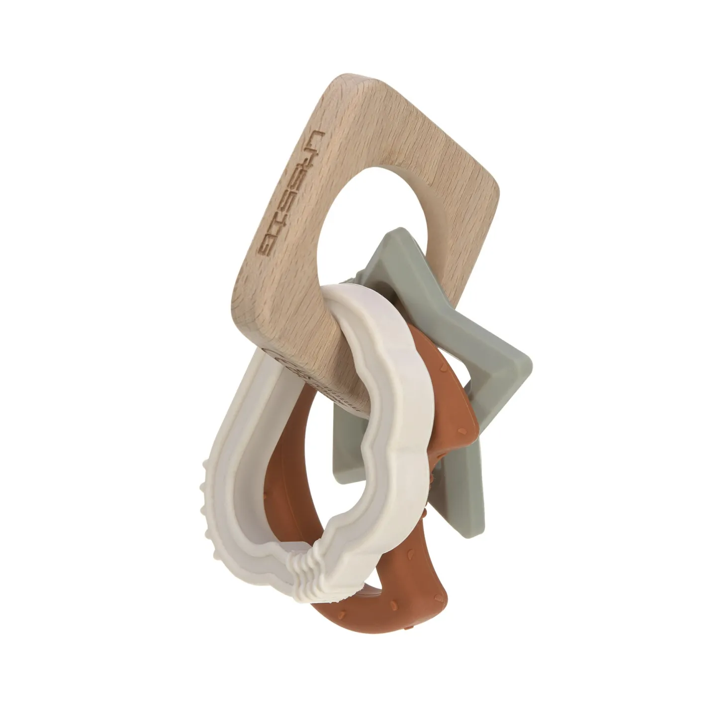 Lässig Jouet de dentition Little Universe Rose/Olive/Rouille 0-18 mois