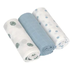Lässig                    Lange divinement doux L 3 pcs Tiny Team Chien    Bleu            80x80 cm