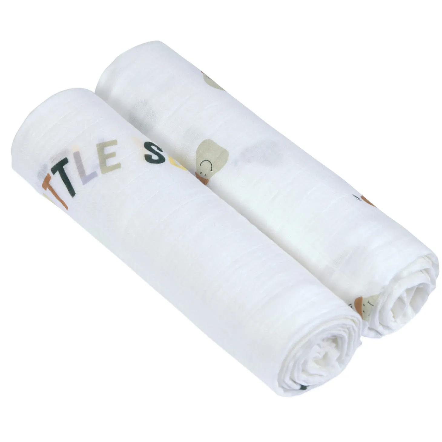 Lässig Lange divinement doux 2 pcs Happy Fruits Poire Blanc 2 pcs ass., 120 x 120 cm