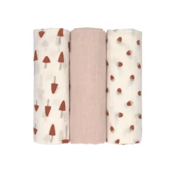 Lässig                    Lange mousseline L Little Forest    rose poudré            85x85 cm