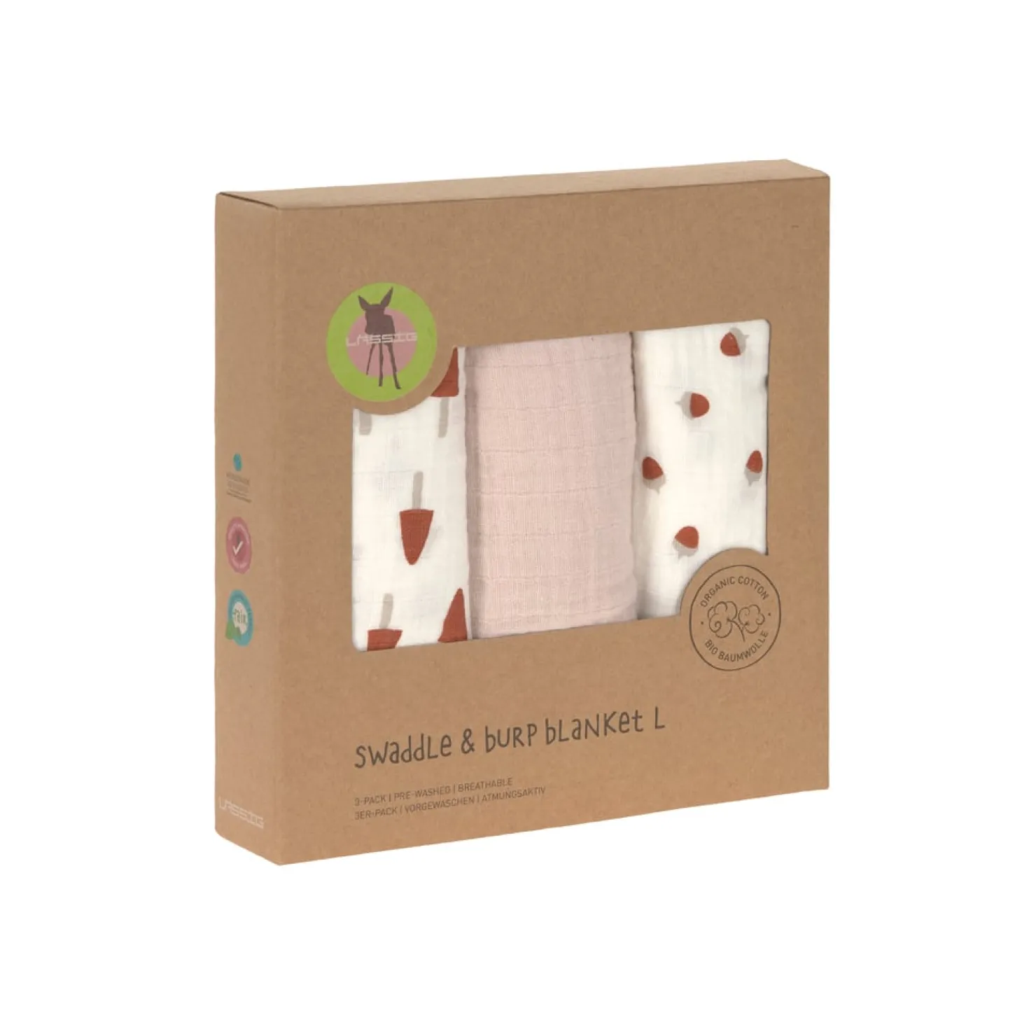 Lässig Lange mousseline L Little Forest rose poudré 85x85 cm