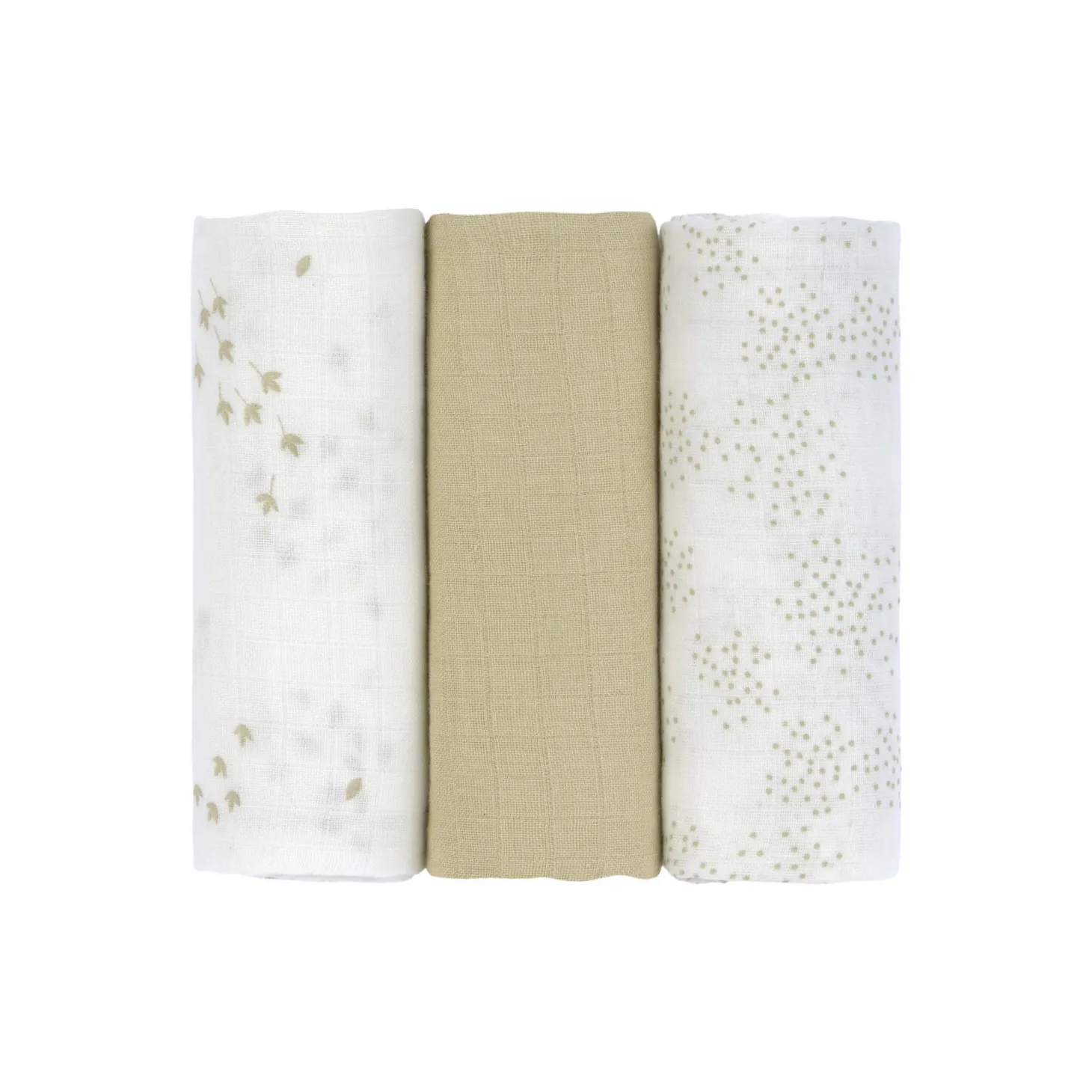 Lässig Lange mousseline M Feuille Olive/blanc cassé M