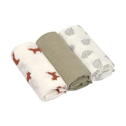 Lässig Lange mousseline M Little Forest Renard 60x60 cm