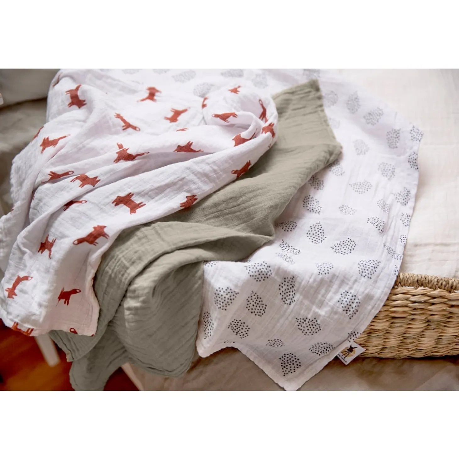 Lässig Lange mousseline M Little Forest Renard 60x60 cm